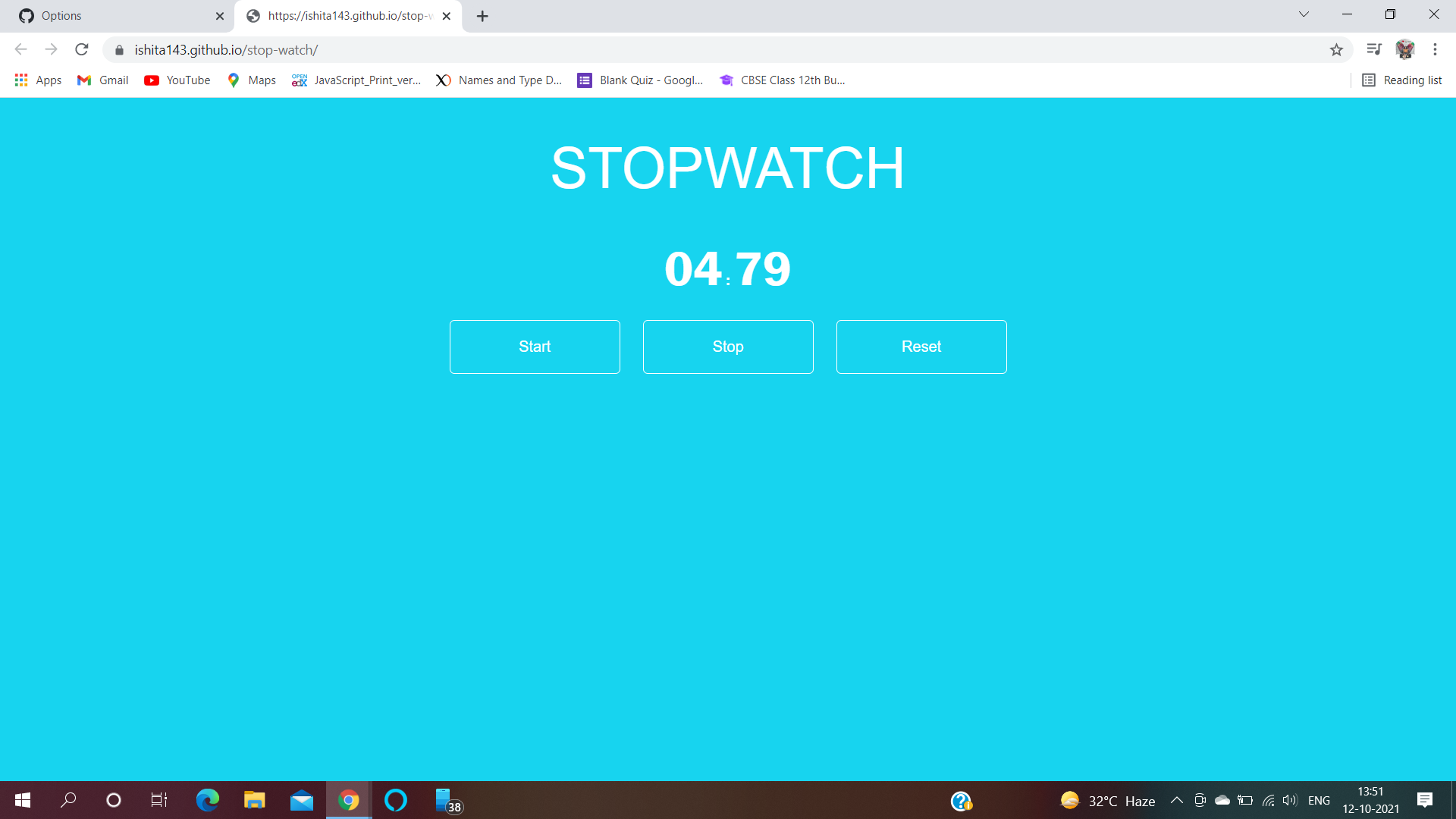 GitHub ishita143/stopwatch Stop watch made using HTML, SCSS, JS. I