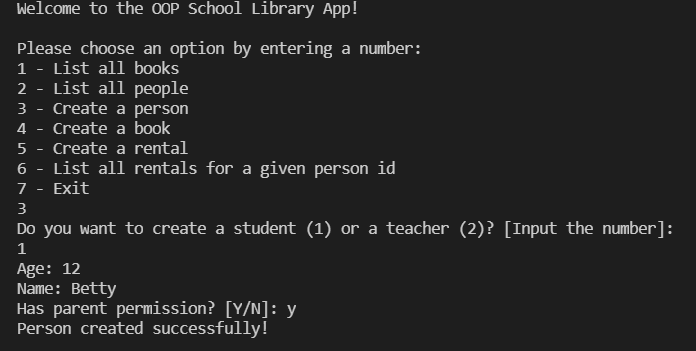 OOP School Library