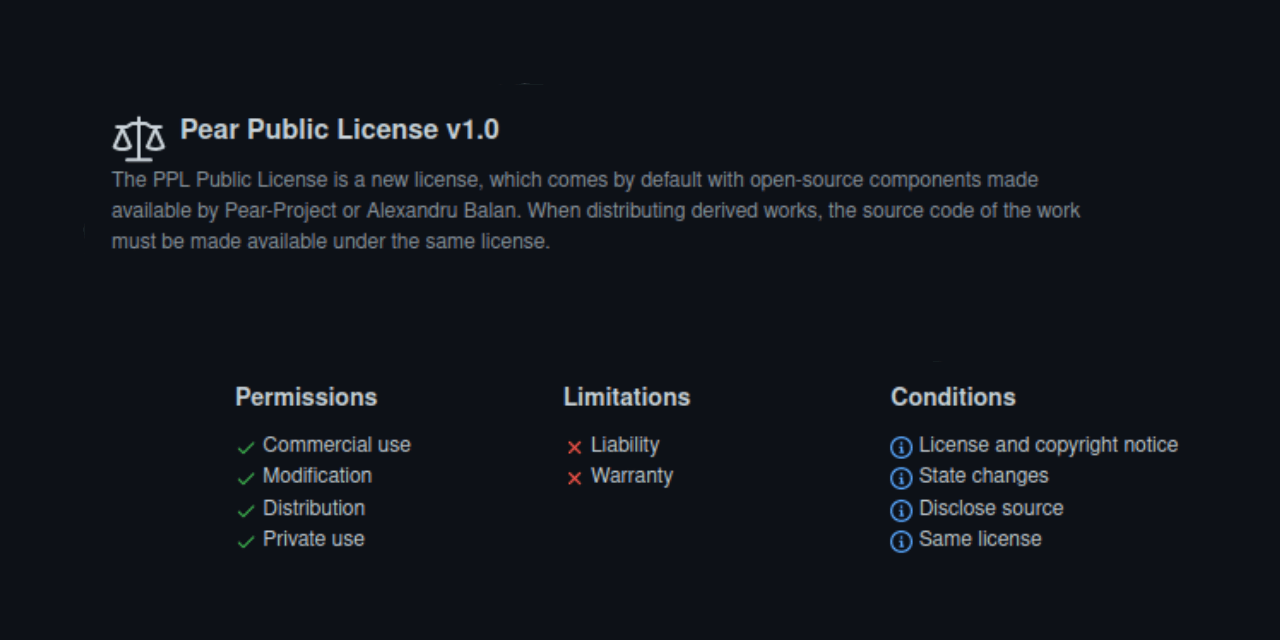 GitHub PearProject/PearPublicLicense Pear License for open source