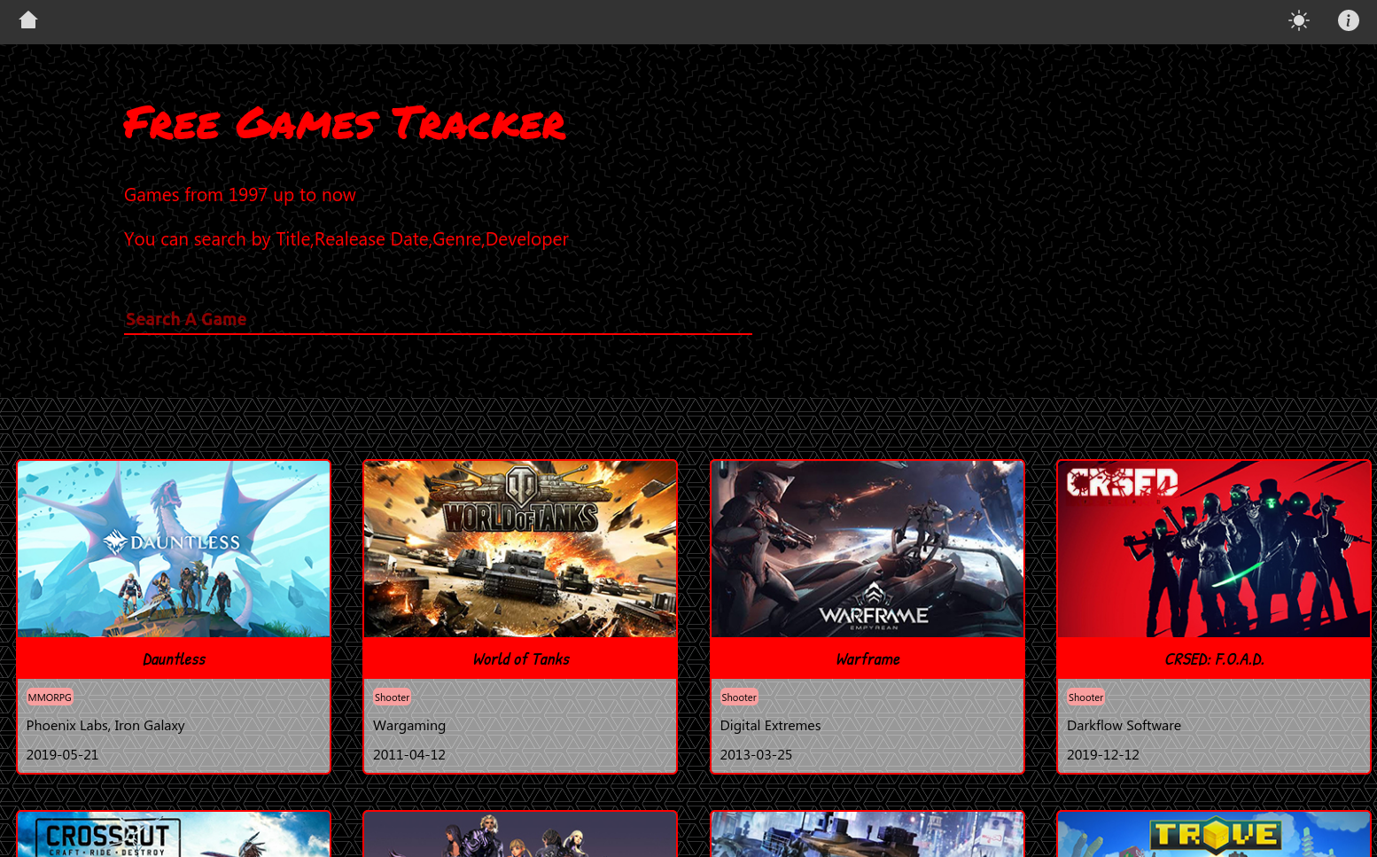 GitHub benwmx/freegamestracker A webbased application to search
