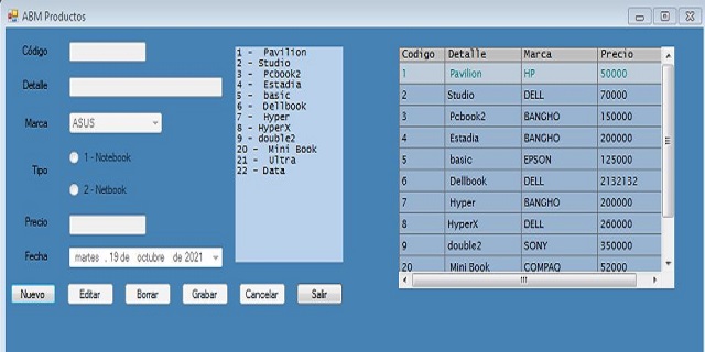 GitHub - RickieMedina/ABMProductos: ABM básico con insert, update ...