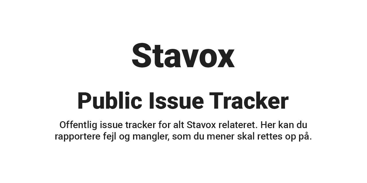 Stavox-Issues