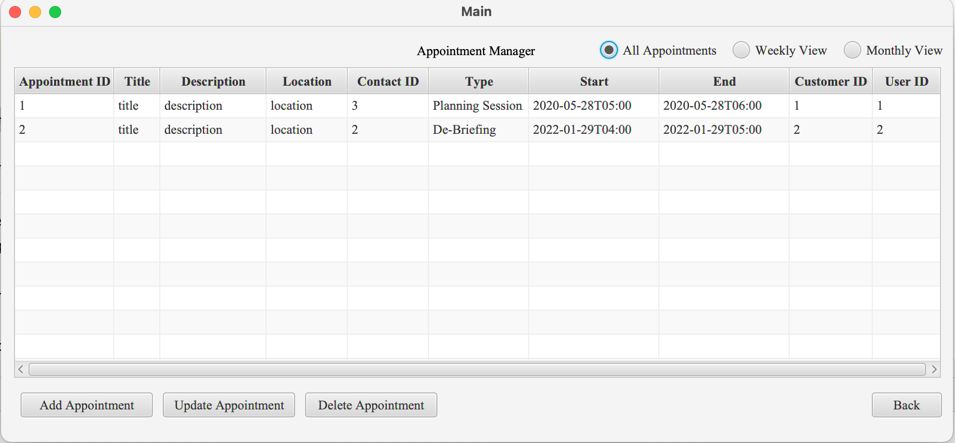 GitHub - e-nilson/Scheduling-Application: Schedule application