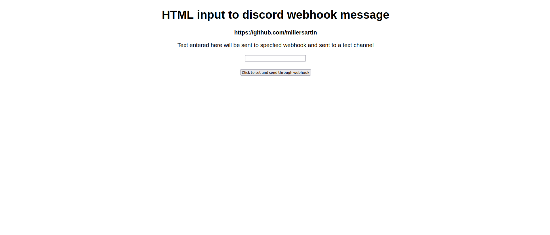 GitHub - millersartin/Html-input-sent-to-Discord-webhook: Text entered ...