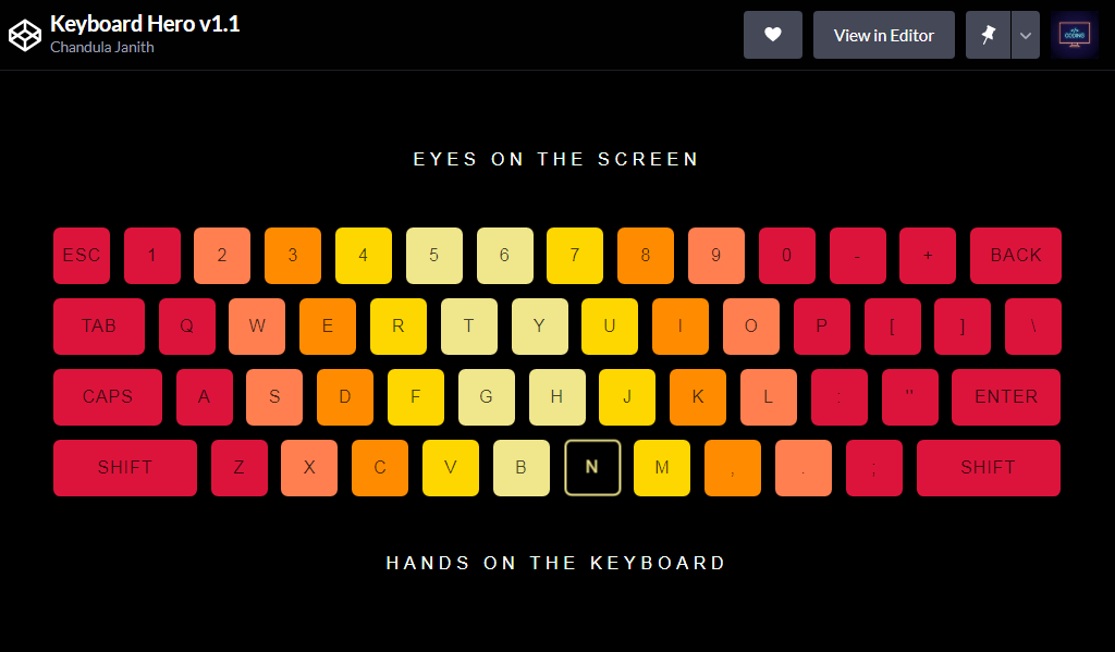 GitHub - 99dino/keyboard-simulator: Mechanical Keyboard Simulator Use of  Flexbox, added Eventlistener on key hit and mouse click One Minute of  typing test with difficulty level and time limit and results includes of