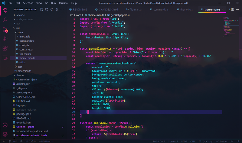 GitHub - gcholette/vscode-aesthetics: :sparkles: VS Code extension that ...