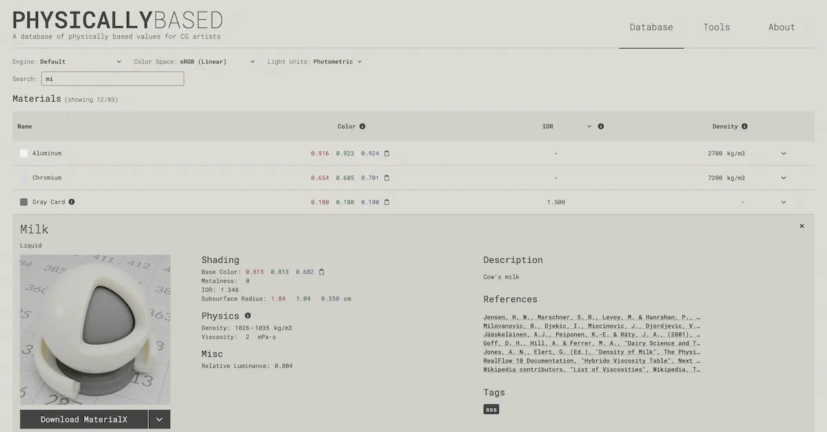 physically-based-api