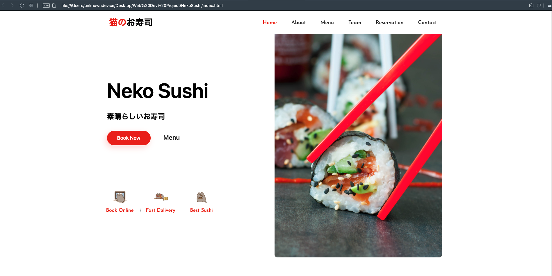 GitHub - LinZhangDev/NekoSushi: Landing page of a sushi restaurant · GitHub