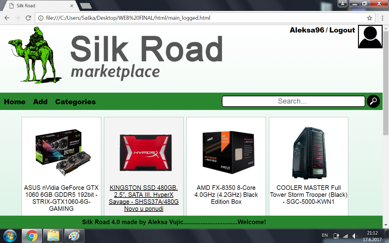 GitHub - AleksaV96/SilkRoad-web-shop: My old first frontend project ...