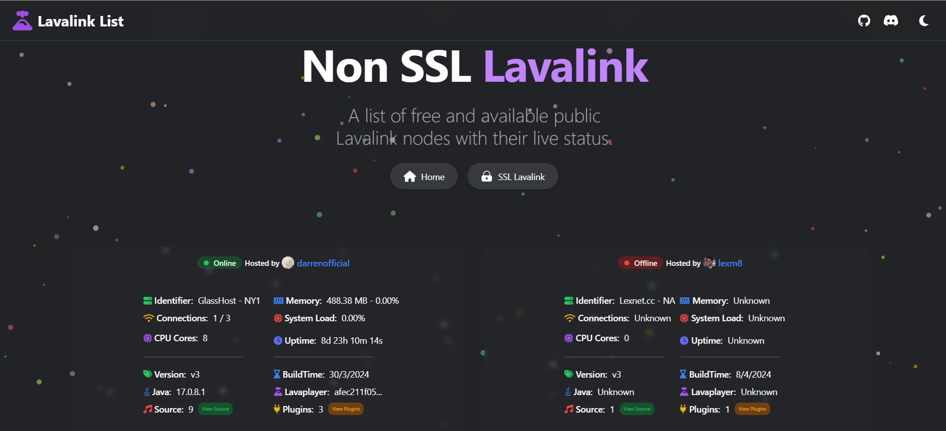 appujet/lavalink-list