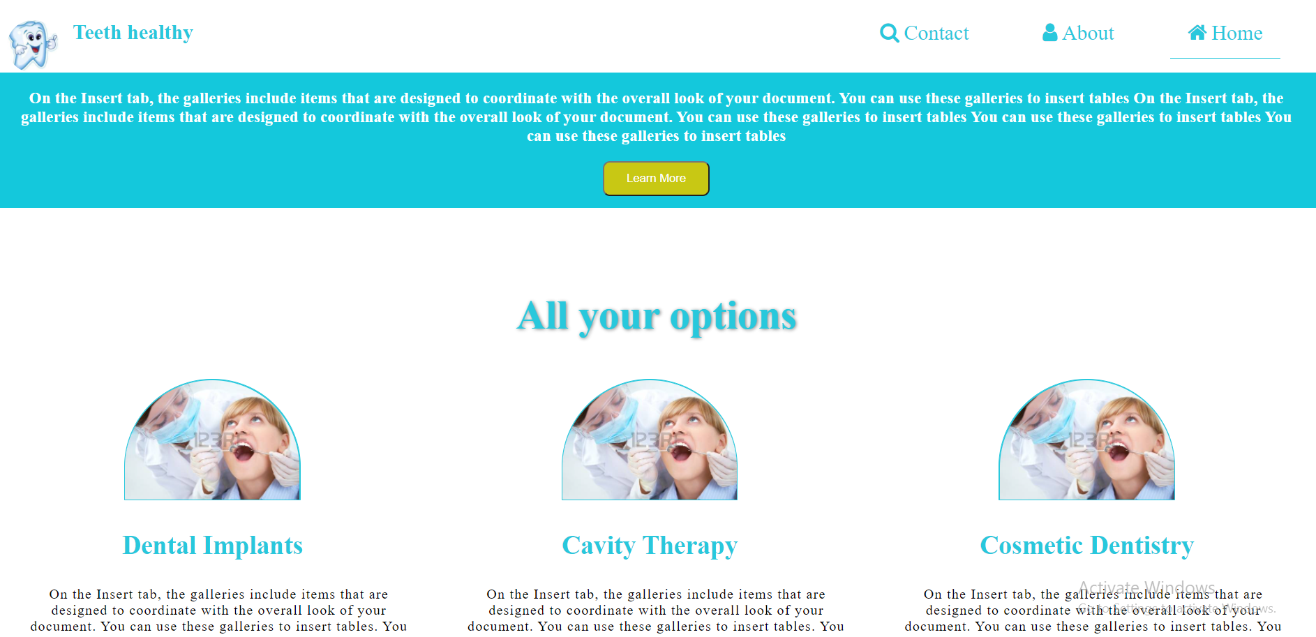 GitHub - ahmadi70/html-css-template-Teeth-healthy: created by students ...