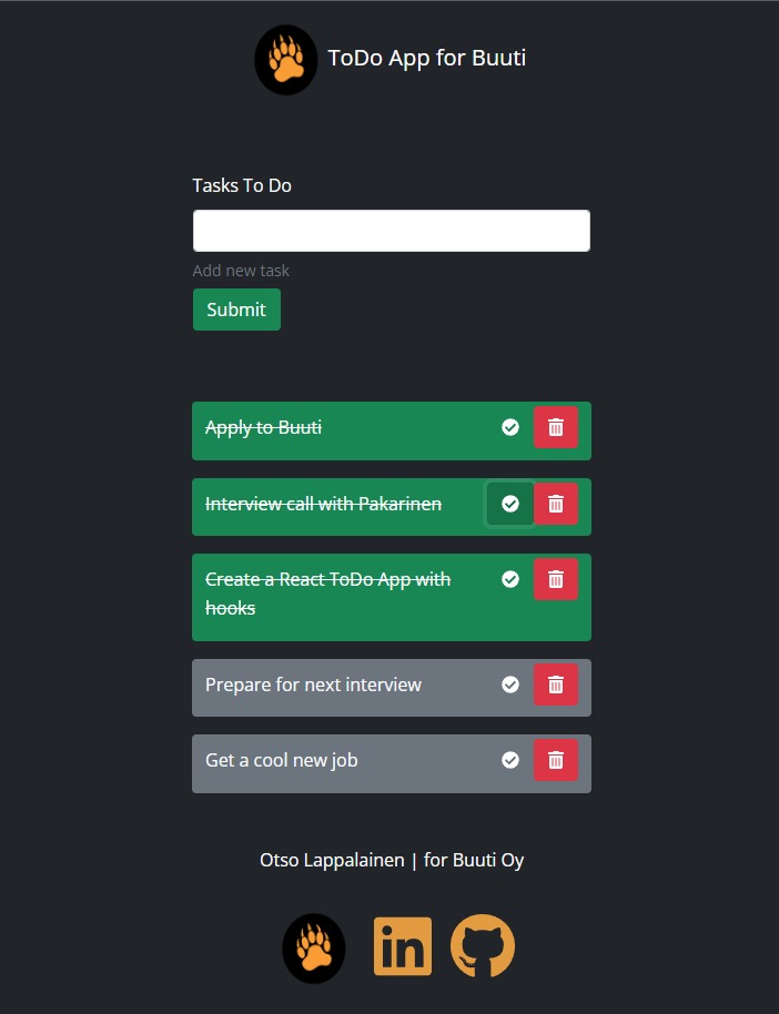 GitHub - otsolap/Todo-2022-practise: React Todo application with Hooks