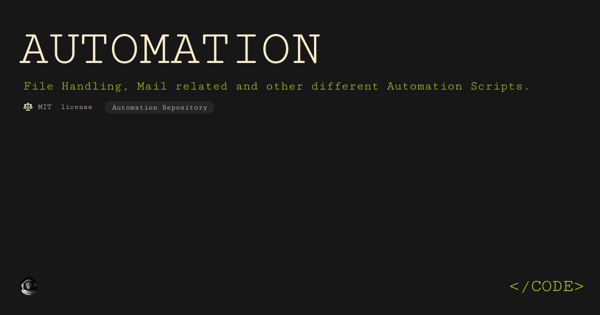 GitHub - Praashoo7/AUTOMATION: File Handling, Mail related and other ...