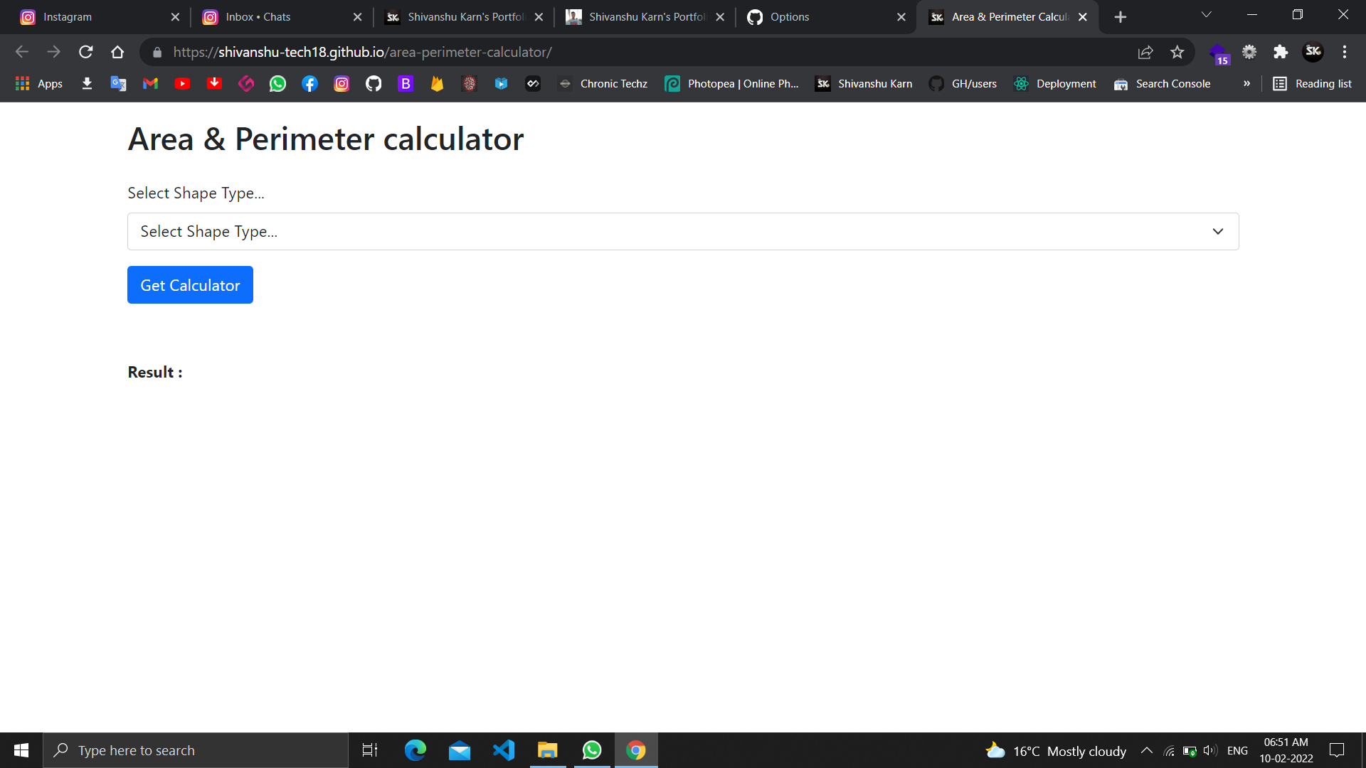 GitHub - Shivanshukarn/area-perimeter-calculator: Area And Perimeter ...