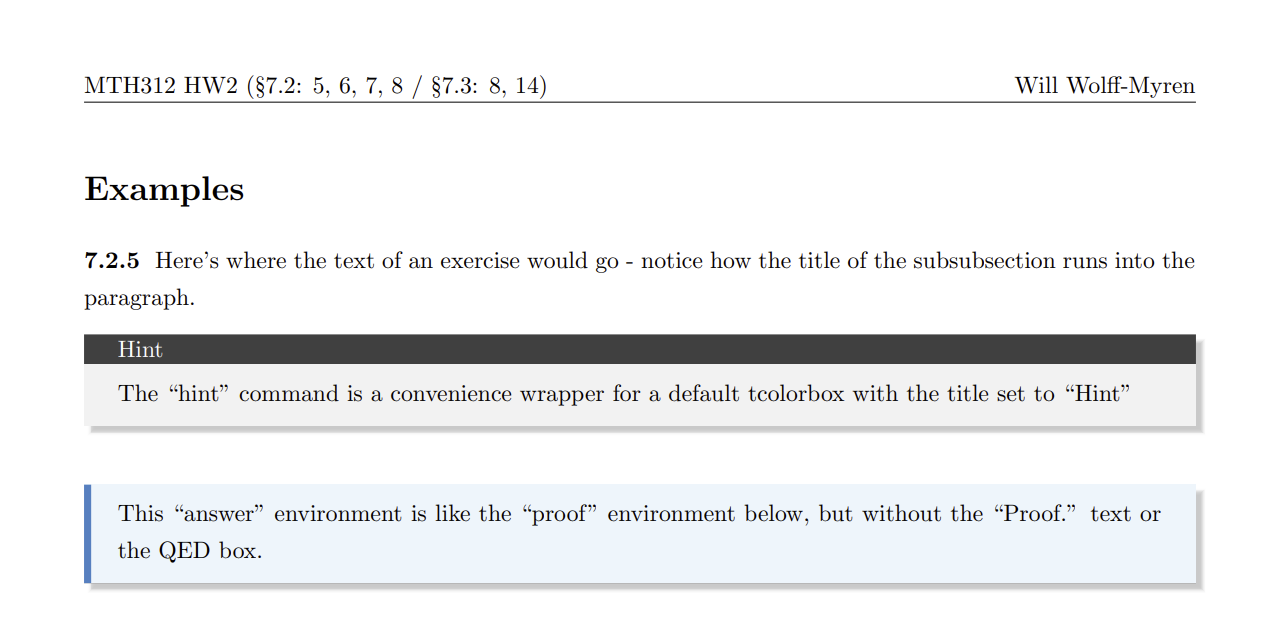 latex homework header