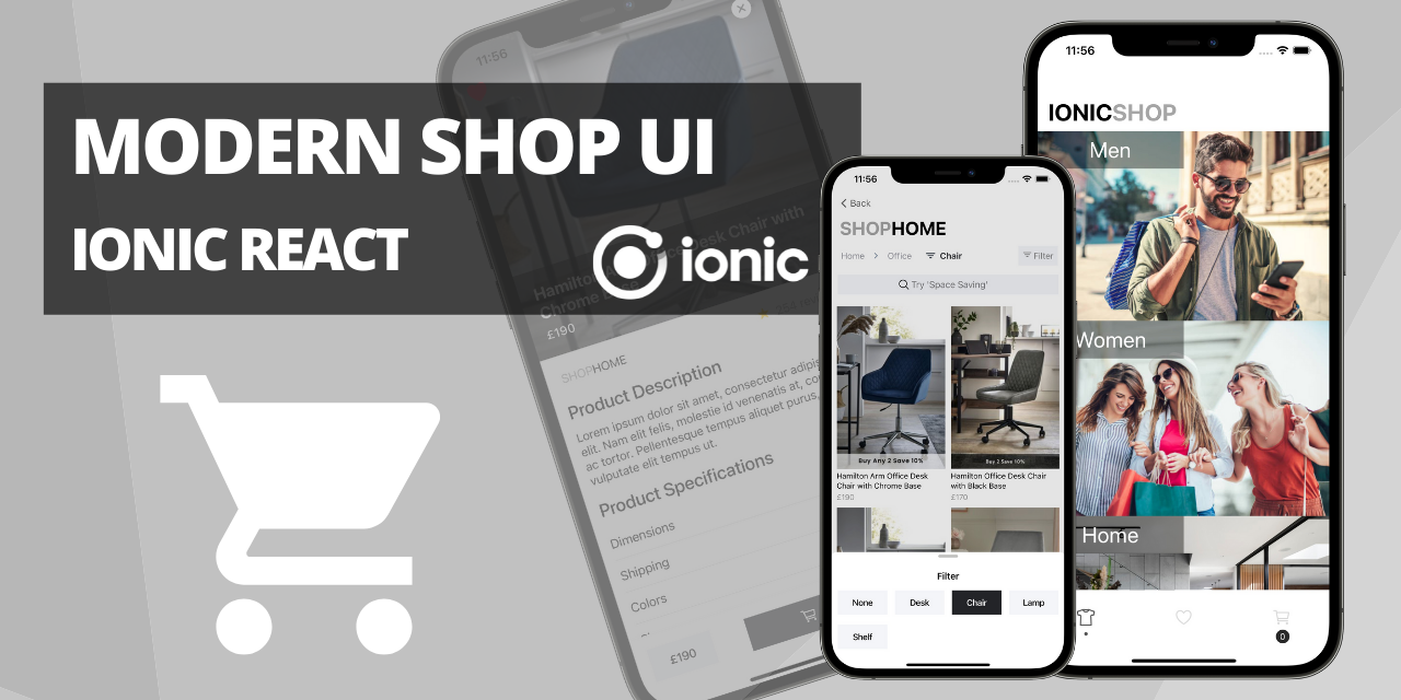 Ionic React Shop app UI