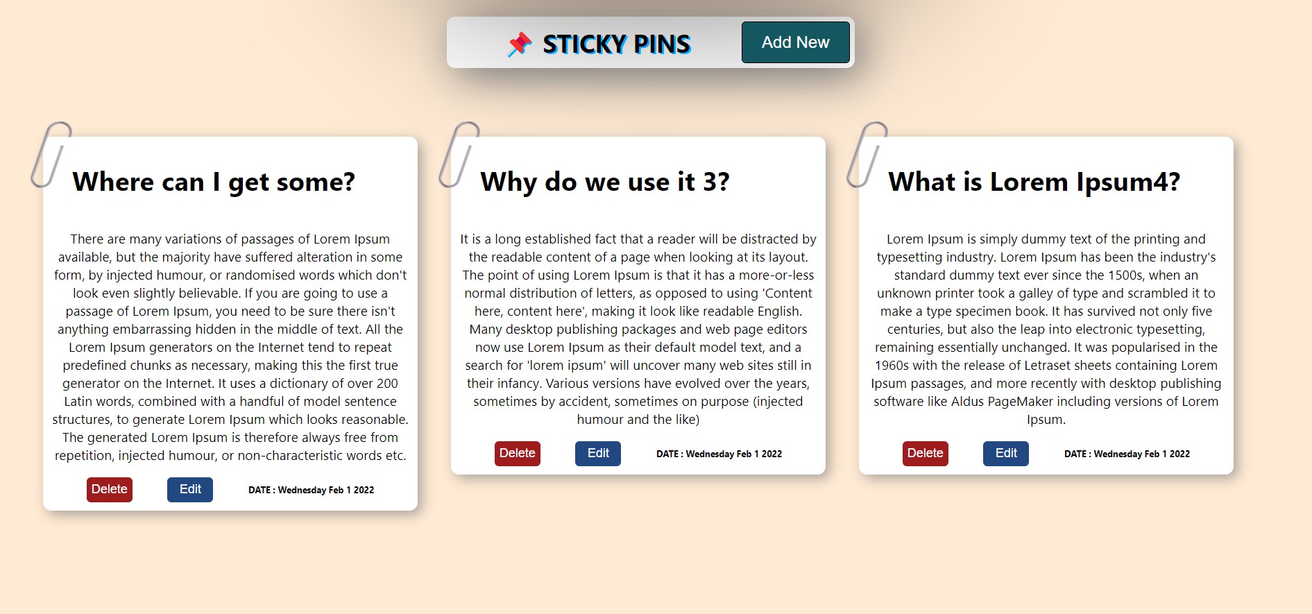GitHub - shivambhilarkar/Sticky-Notes-React-App: Create - Update - Delete
