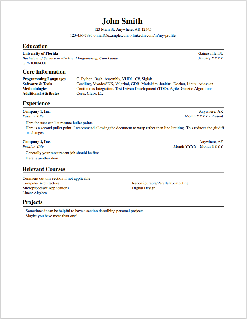 GitHub gsmithufl/resumelatextemplate A containerized resume
