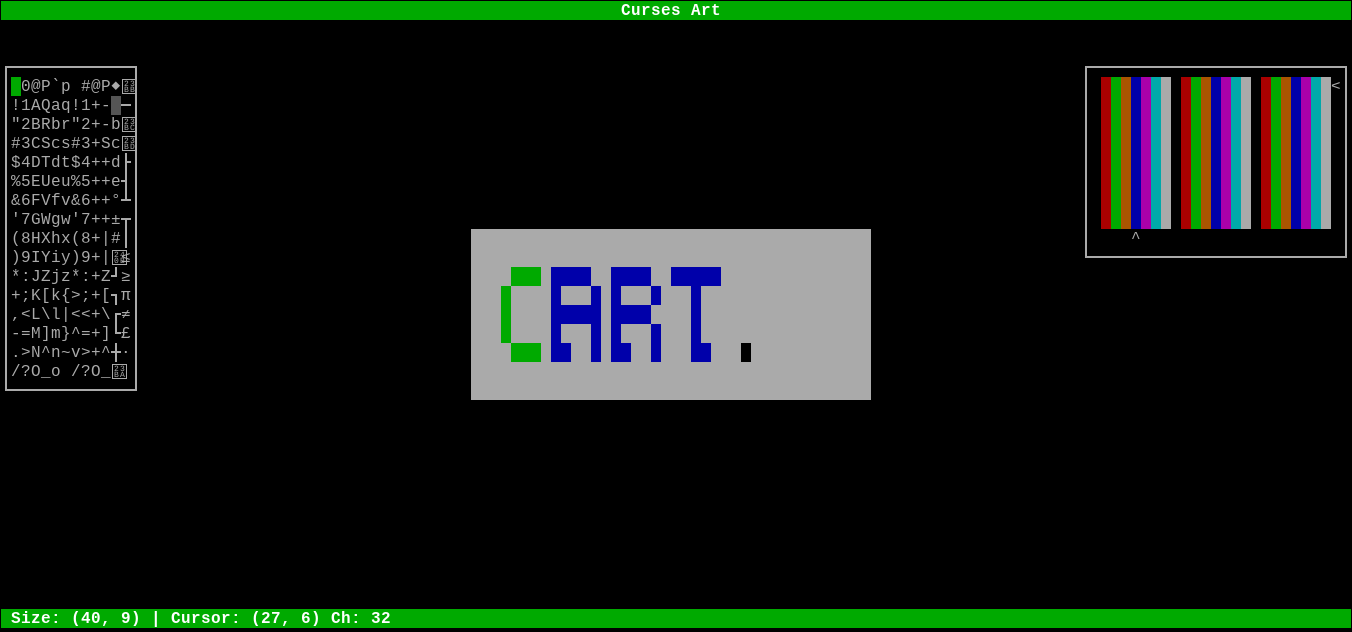 GitHub - jason80/curses-art: ncurses ascii art editor · GitHub