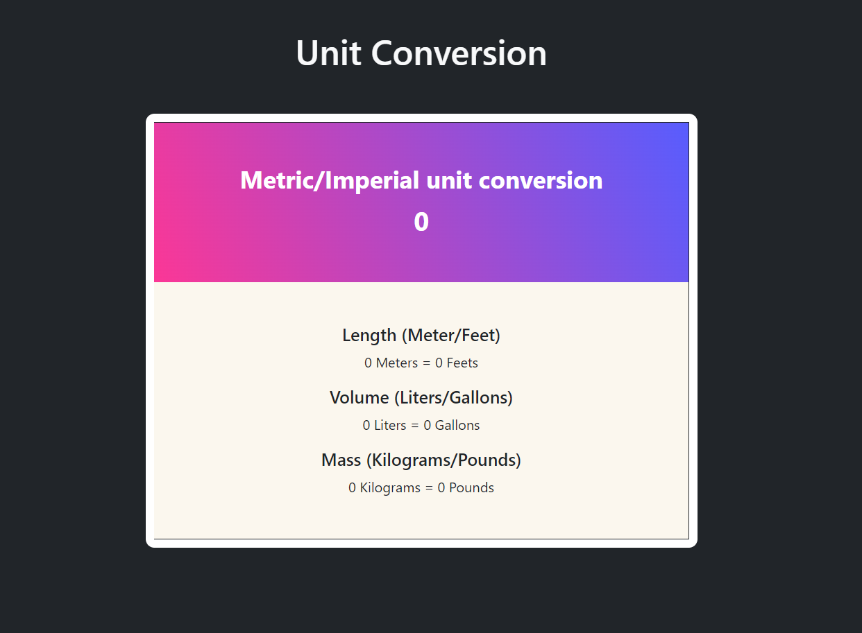 GitHub - shiju-g/javascript-unit-conversion: Metric/Imperial unit ...