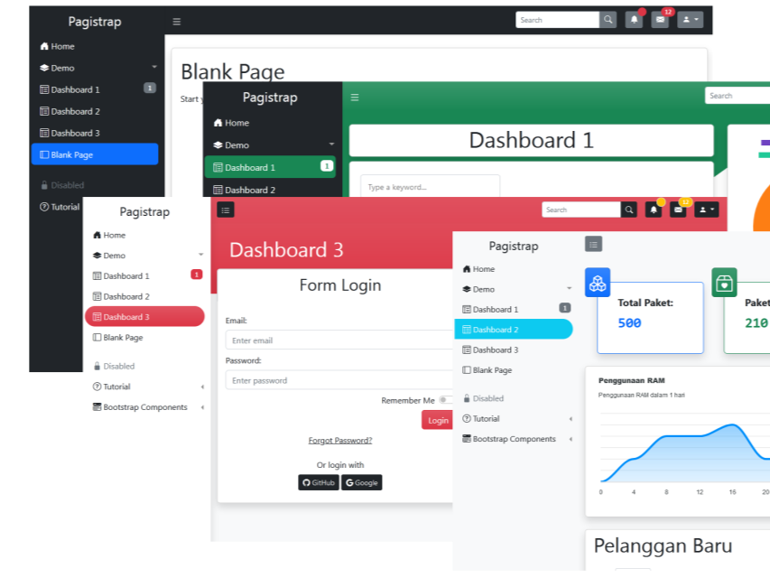 GitHub - mteguhpro/pagistrap: Admin template created using Bootstrap 5 ...