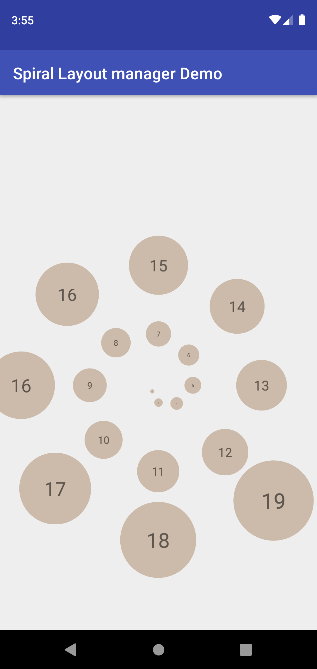 GitHub - rahullink1415/SpiralLayoutManagerDemo: Spiral Layout Manager