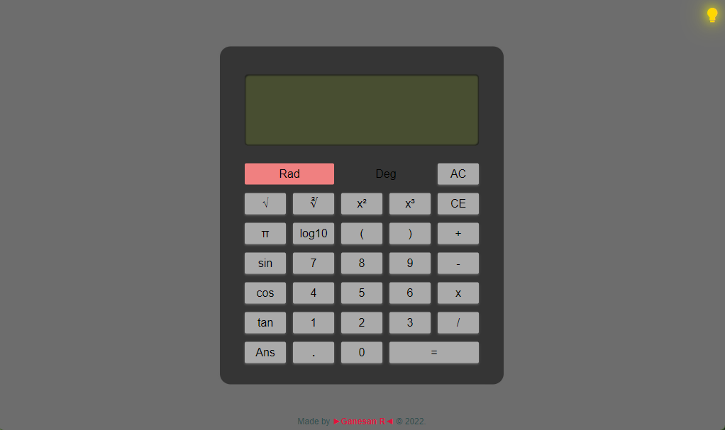 GitHub - GANESANGIDON/calculator: JavaScript Mid level scientific ...