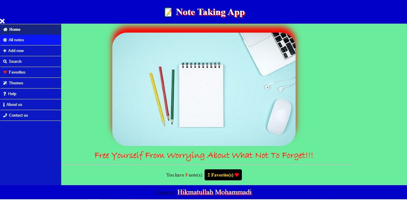 GitHub - hikmatullah-mohammadi/note-taking-app: A web based app build ...