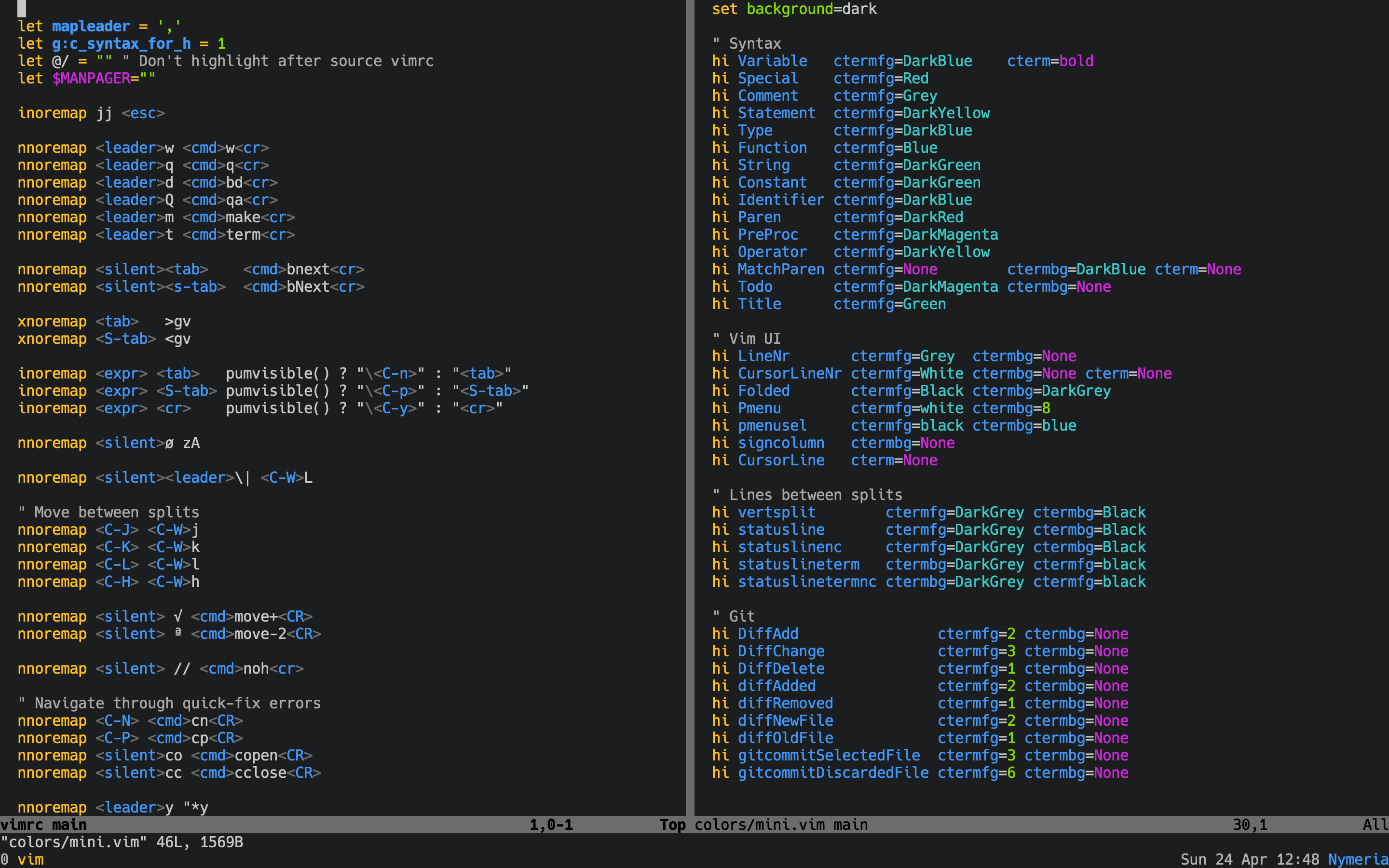 GitHub - FuelledByCoffee/vim: Vim configuration files