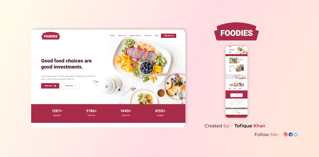 GitHub - tkwebdesigner/foodies: Food Website Visit this link:- https ...