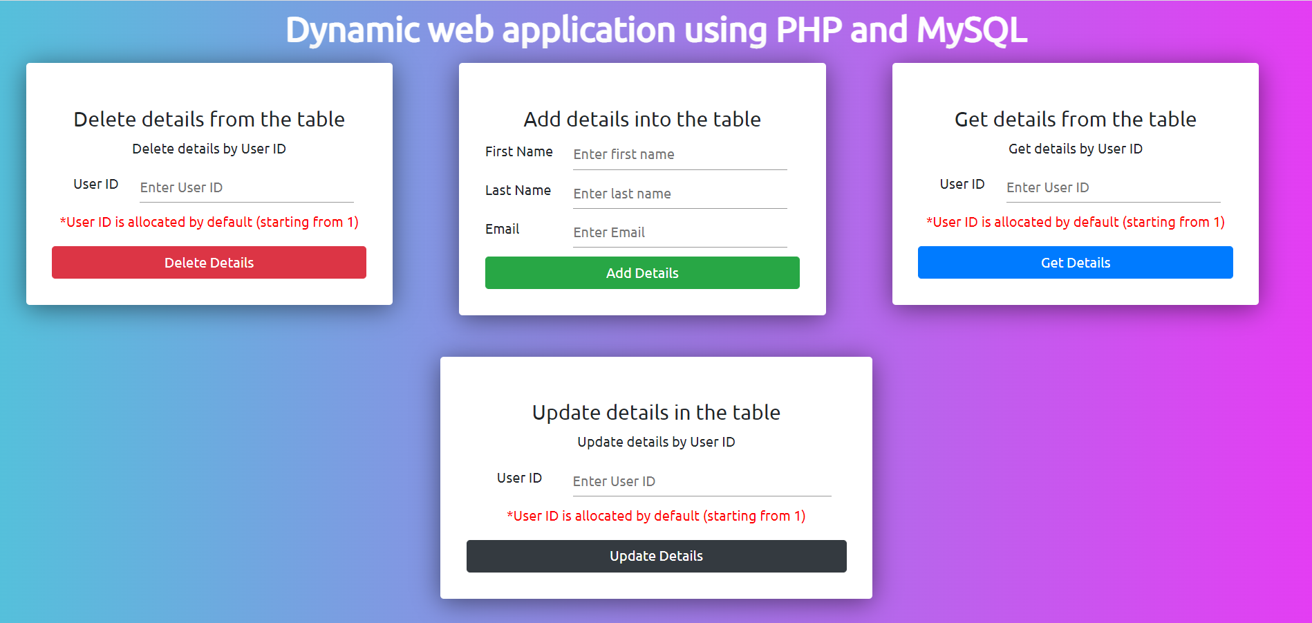 Php Mysql Crud Operations Github