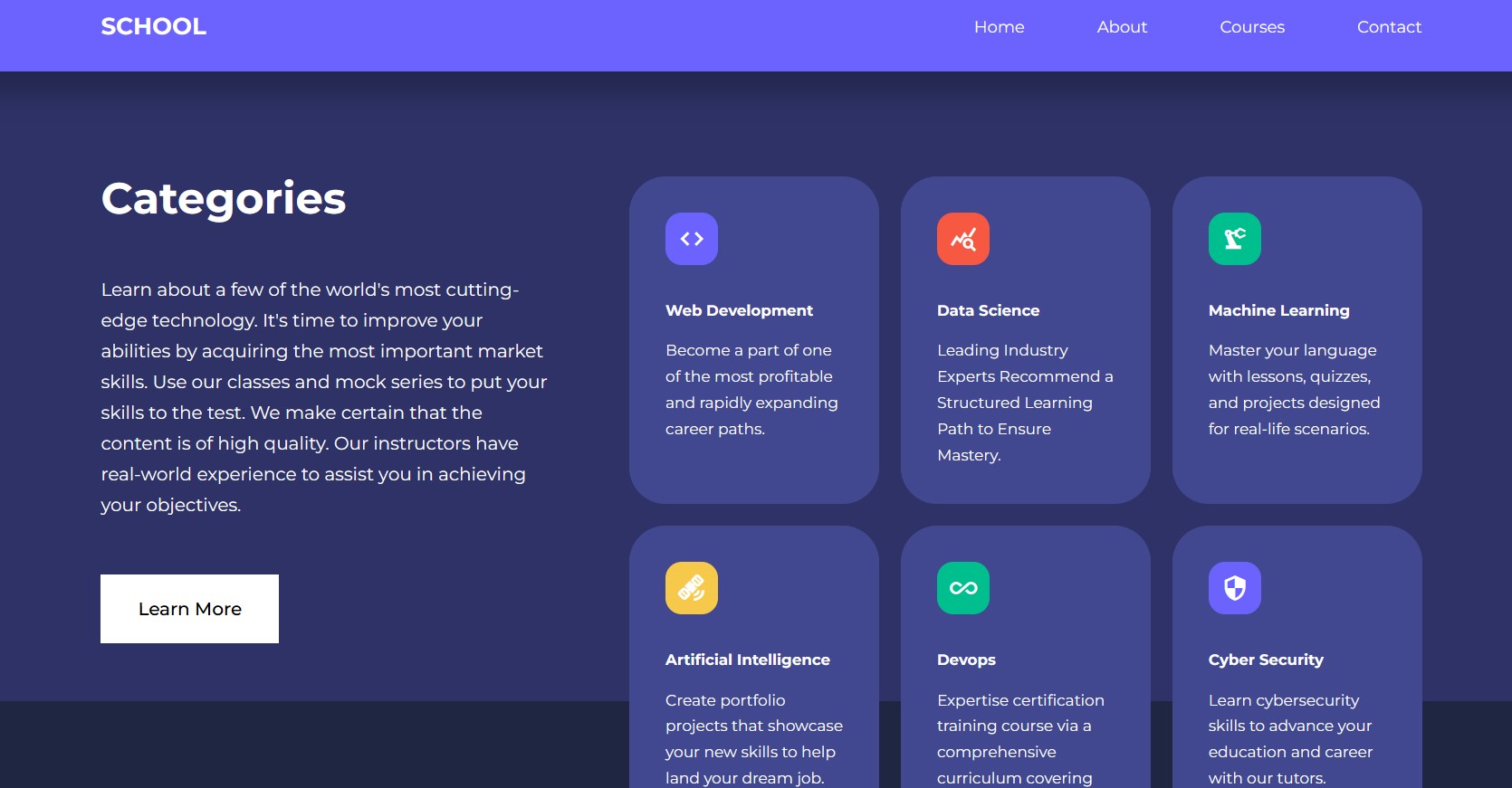 GitHub - kritagya20/school-website: HTML, CSS, and JS were used to ...