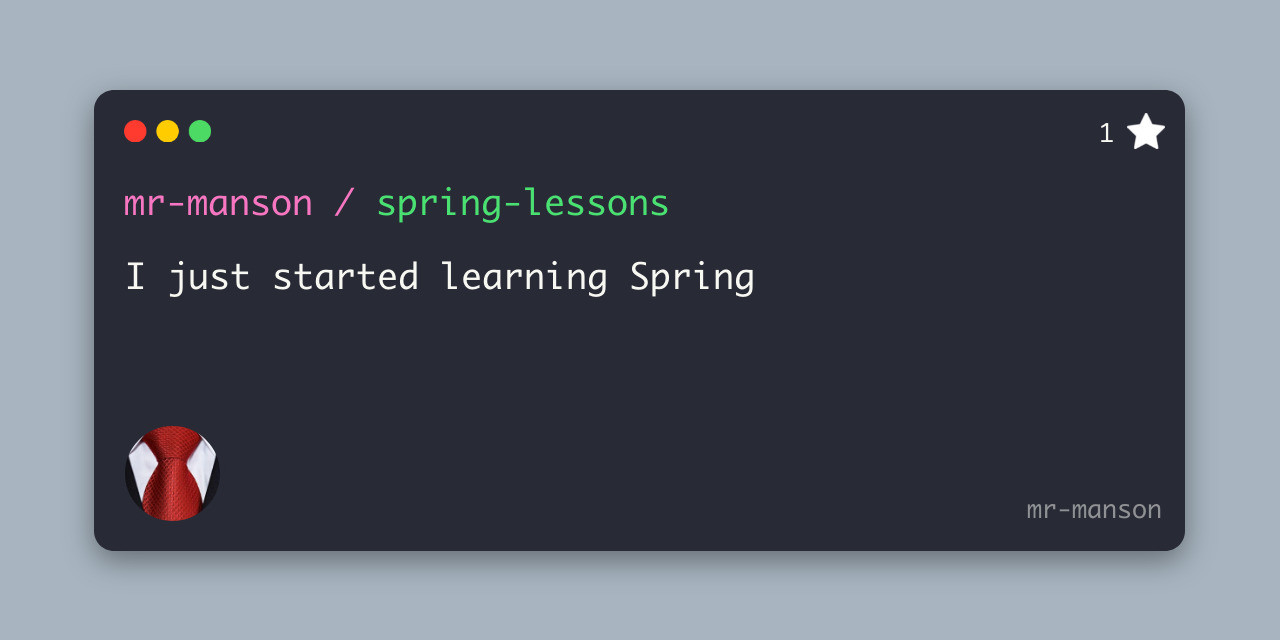 GitHub - mr-manson/spring-lessons: I just started learning Spring · GitHub