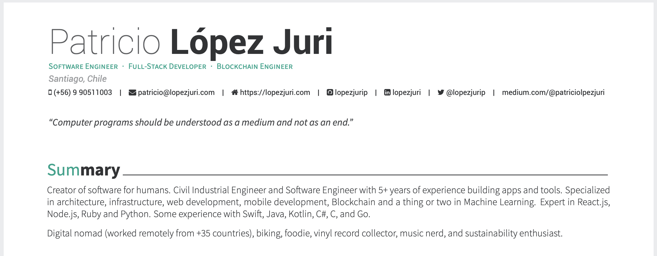 GitHub - lopezjurip/CV: Personal Currículum Vitae · GitHub