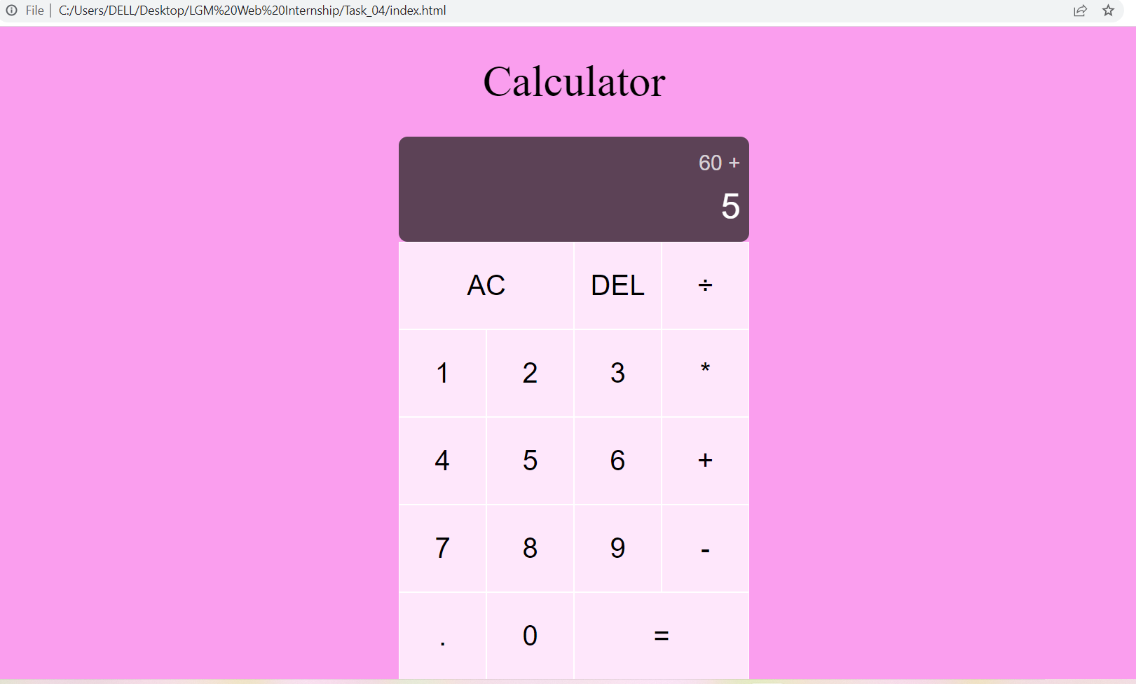 GitHub - snehalbirajdar05/LGM-Calculator: Task-4 LGM Internship