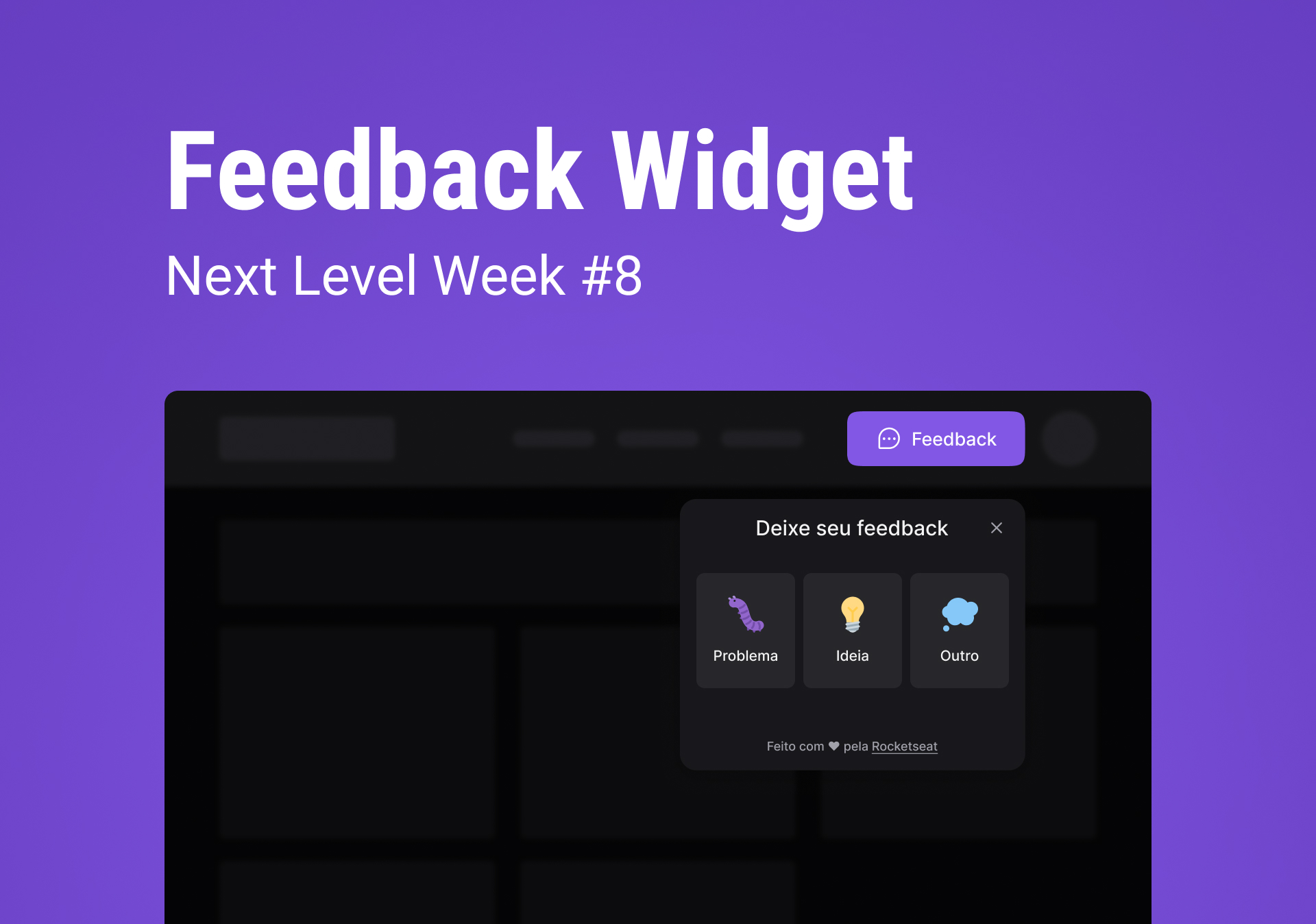 GitHub - eduardamirelly/nlw-feedback-widget-mobile: Application for ...