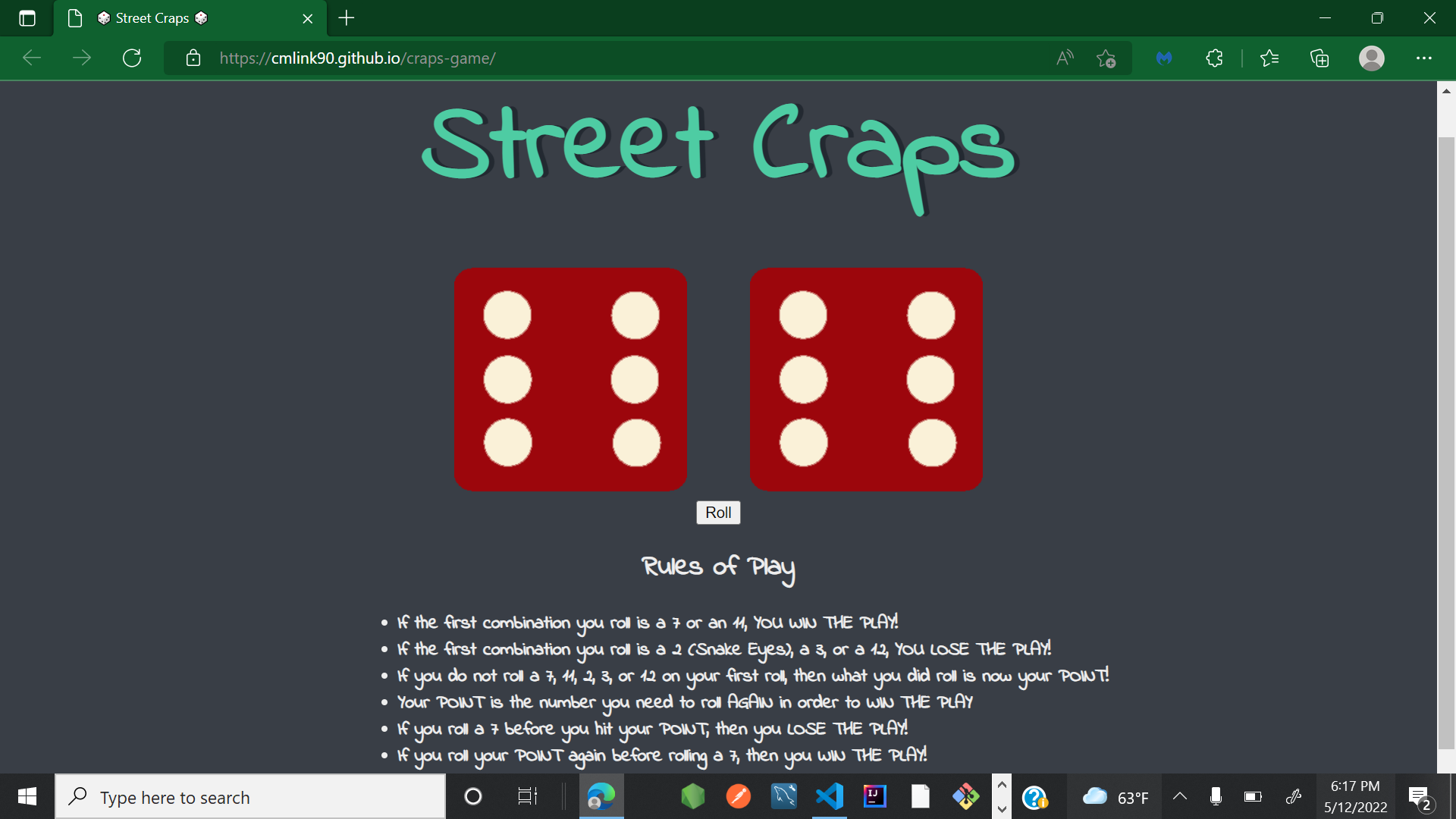 GitHub - cmlink90/craps-game