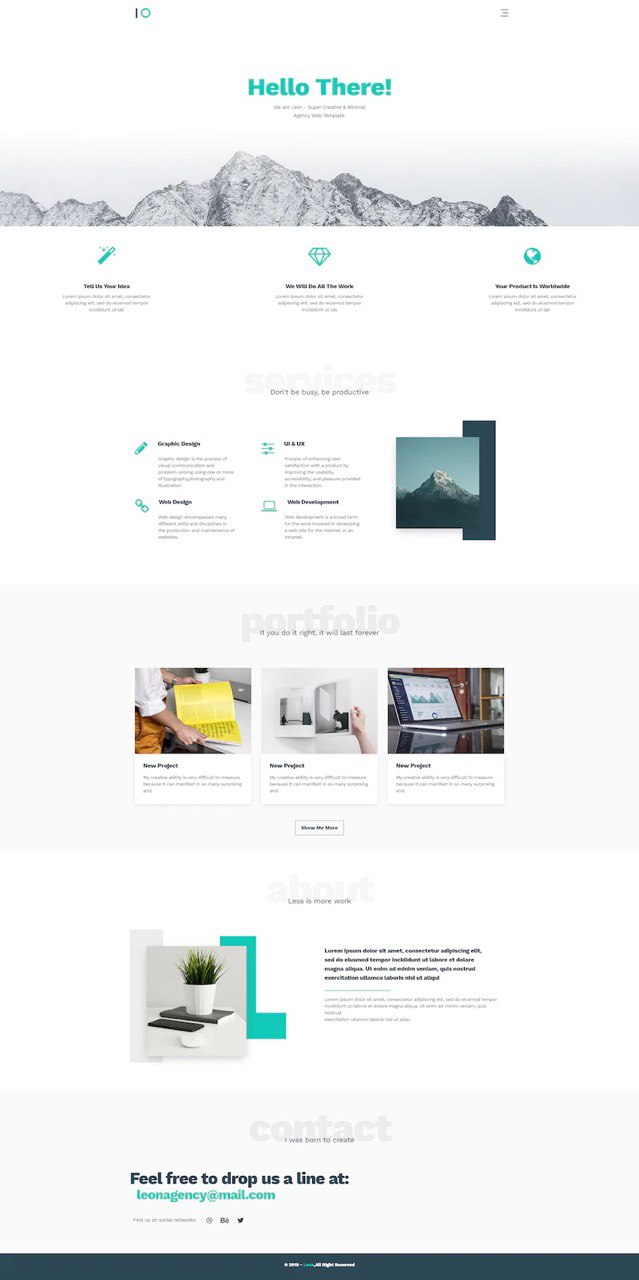 GitHub - Ahmad-H9/HTML_And_CSS_Template_One_Leon: 2022/04/22