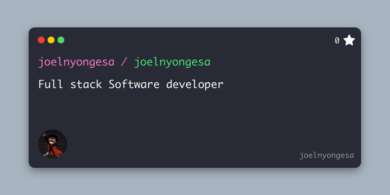 GitHub - joelnyongesa/joelnyongesa: Full stack Software developer