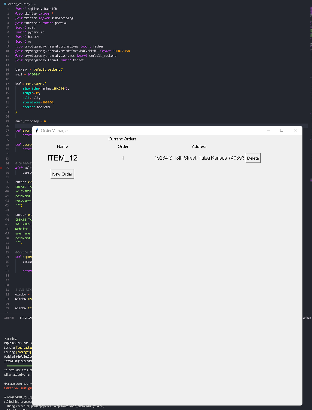 GitHub - JoshMolone/OrderManager_Security-