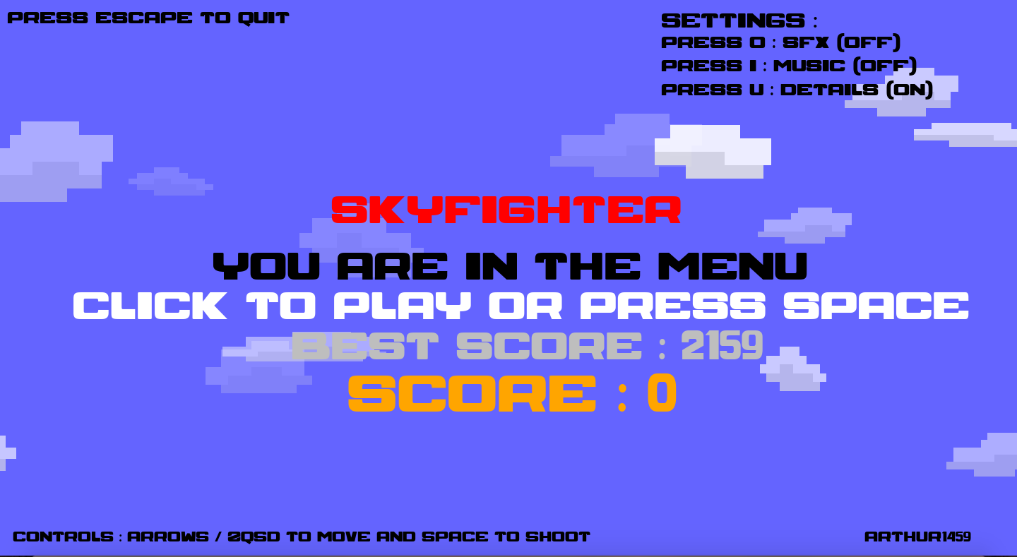 GitHub - Arthur1459/SkyFighter: Python Arcade Game using Pygame.