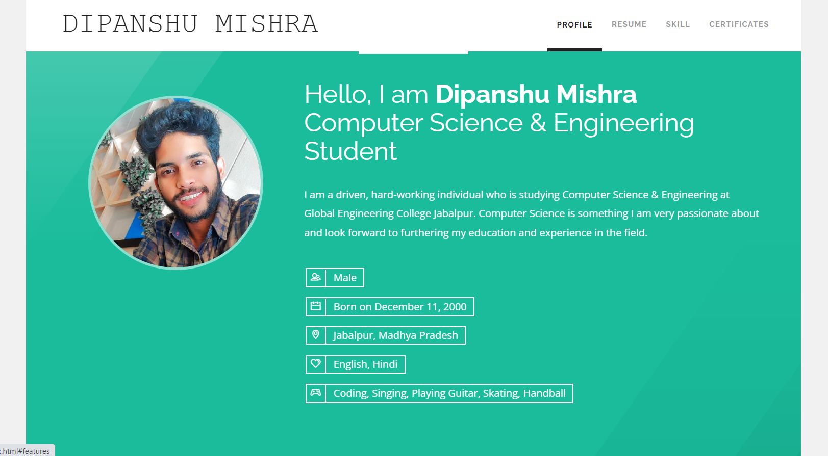 GitHub - dipanshumishra/Portfolio · GitHub