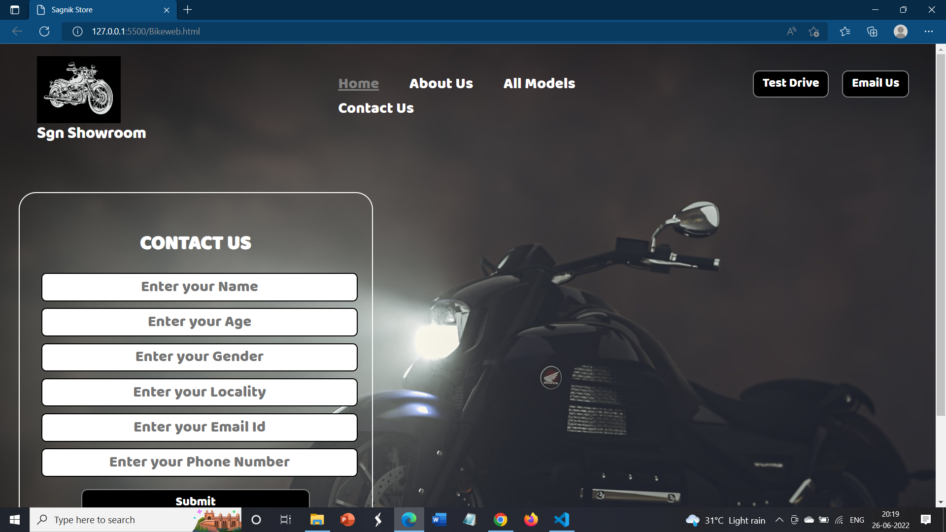 GitHub - Sagnikd007/BikeShowroomWebsite: Using basics of HTML and CSS