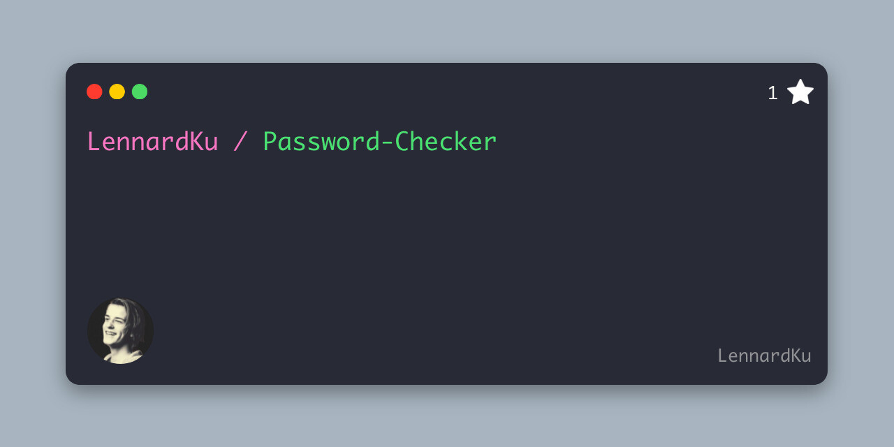 GitHub - LennardKu/password-checker