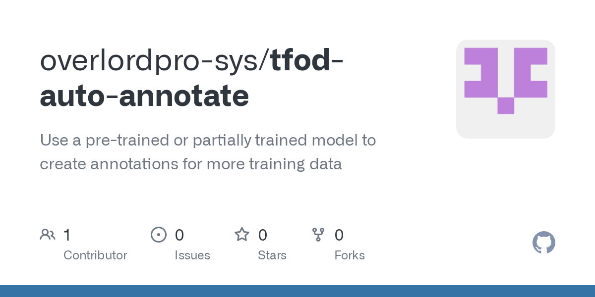 GitHub overlordprosys/tfodautoannotate Use a pretrained or