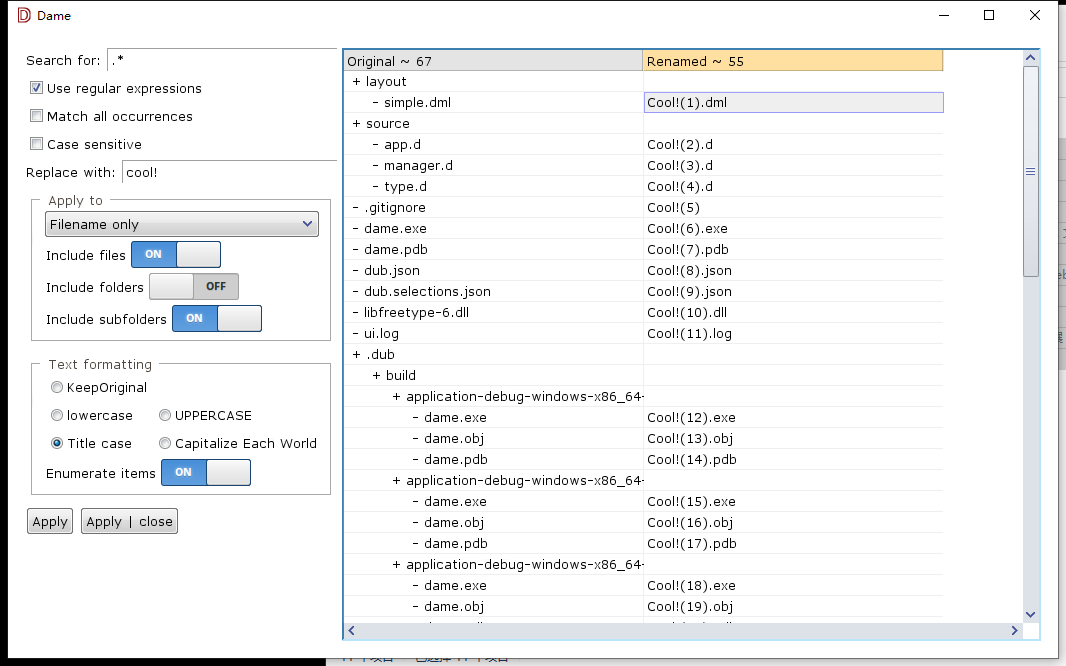 GitHub - dyl0010/dame: A file batch naming tool inspired by PowerRename ...