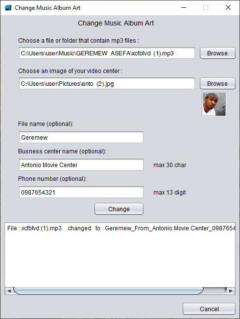mp3 cover changer online