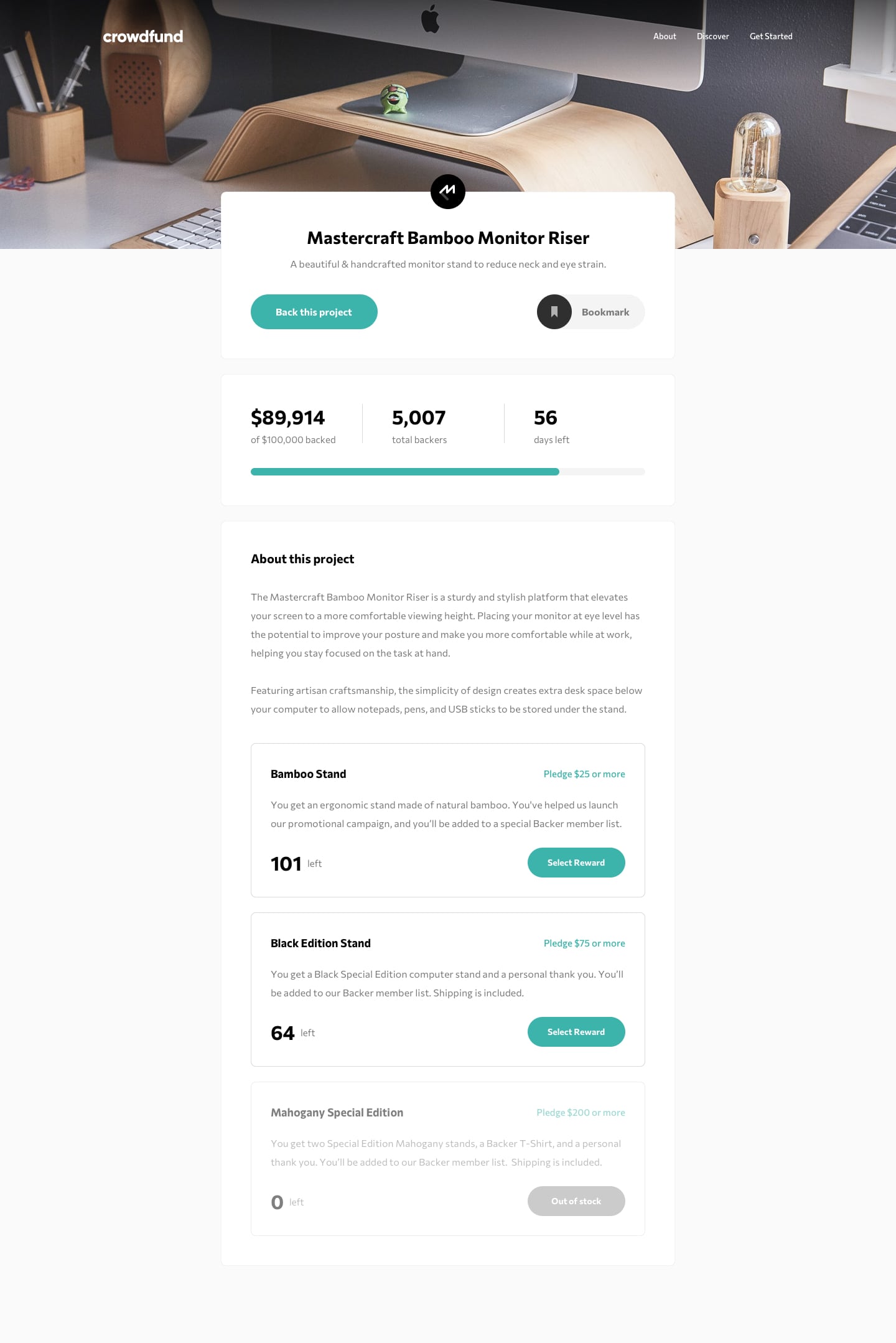 GitHub Aurelius77/Crowdfunding template: Frontend mentor challenge