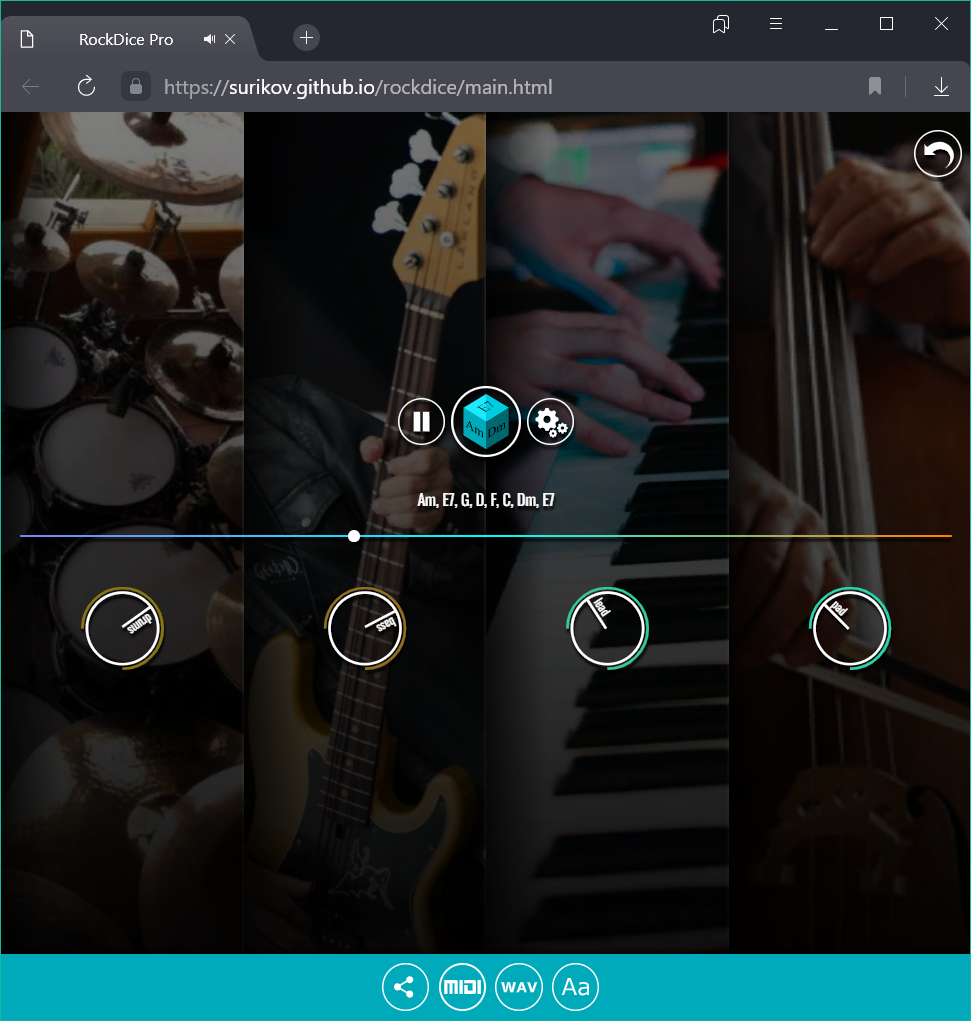 GitHub - surikov/rockdice: RockDice - Music generator without AI