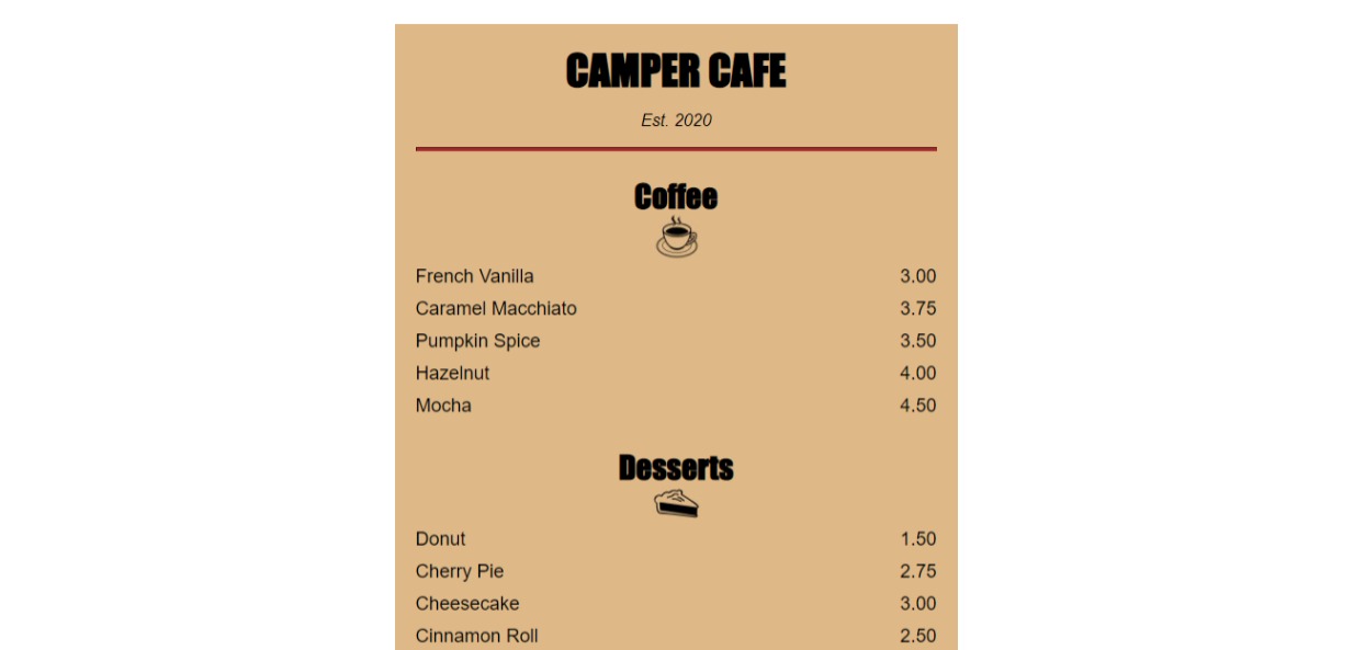 GitHub - miltonHenschel/Cafe-Menu: Using CSS and HTML